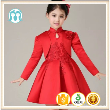 Crianças roupas meninas vestido estilo chinês botão vestido de festa de aniversário vestir envoltório vestido